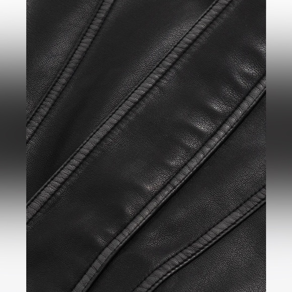 MUSINSA DIMITRI BLACK Korean Brand Authentic Washed Vegan Leather Jacket Black - Picture 5 of 15